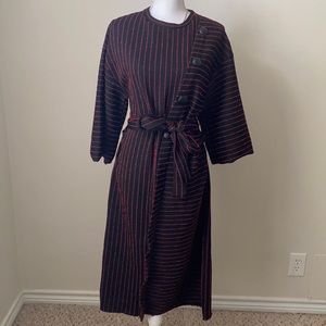 Zara Trafaluc Women's Tie-Waist Black & Red Dress